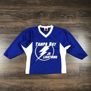 K1 Sportswear Tampa Bay Jr Lightning Kids Blue Hockey Jersey Shirt Size XL